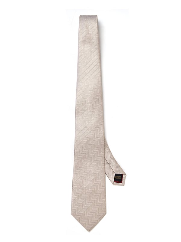 Campania Structure Medium Beige Silk Tie