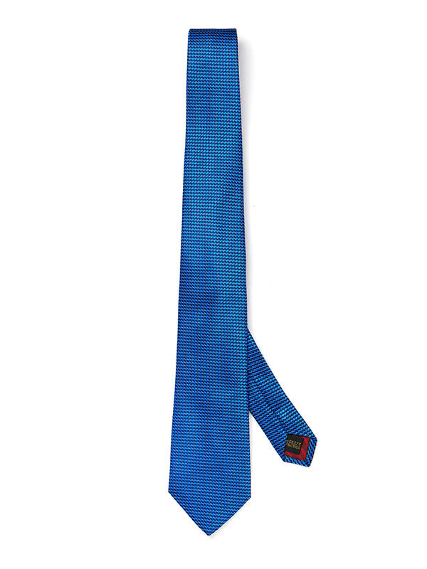 Campania Structure Medium Blue Silk Tie