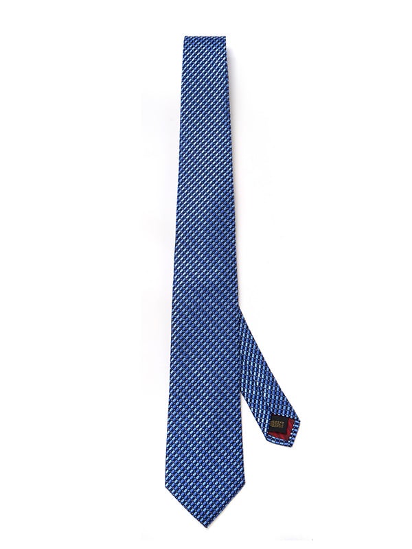 Campania Structure Medium Blue Silk Tie