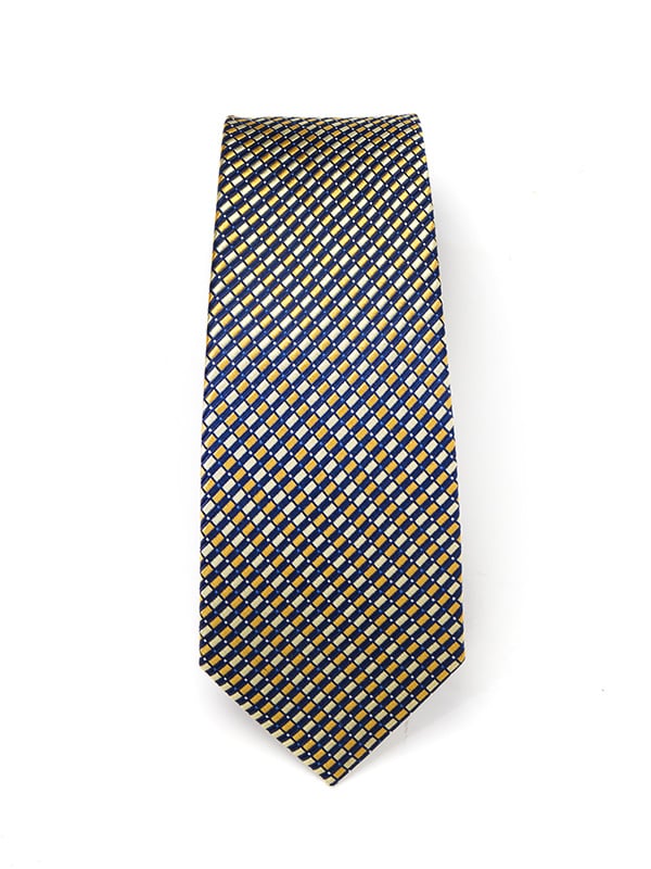 Campania Structure Medium Gold Silk Tie