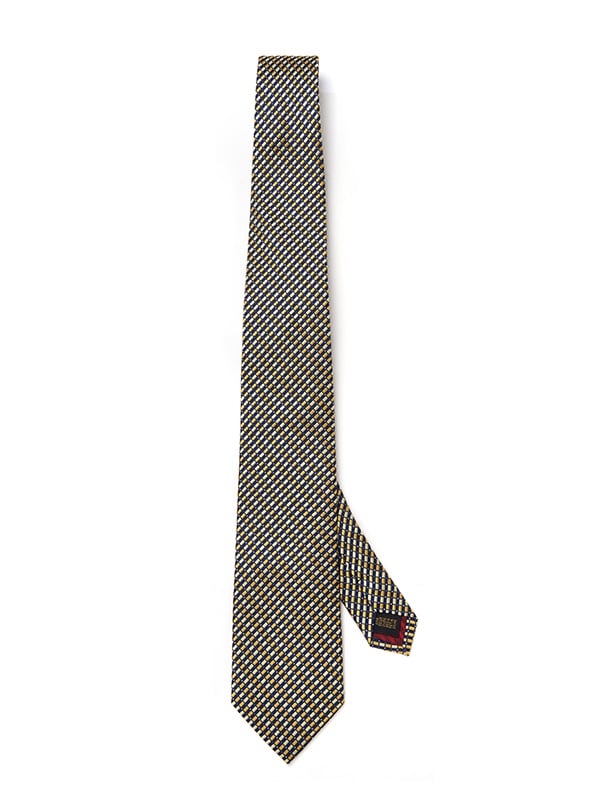 Campania Structure Medium Gold Silk Tie