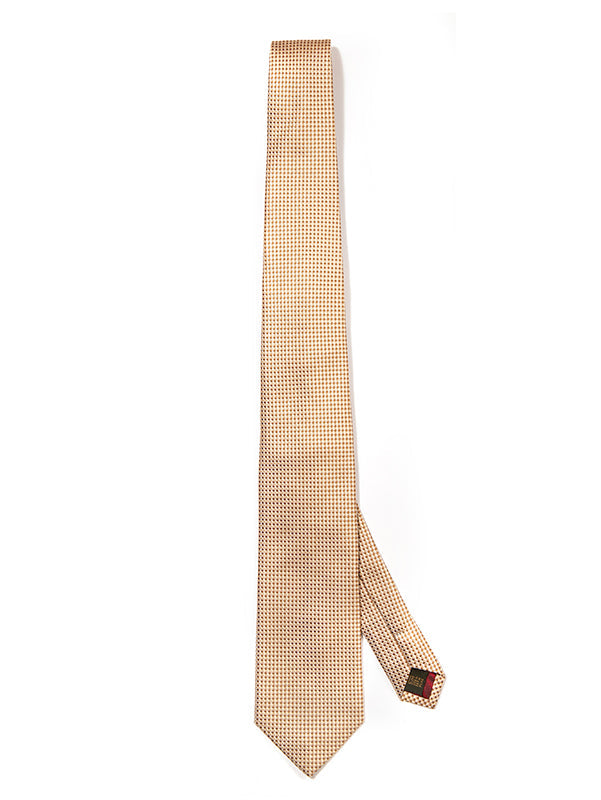 Campania Structure Solid Dark Beige Silk Tie