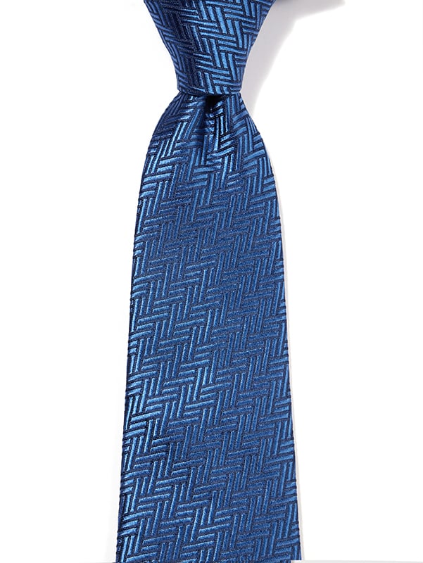 Campania Structure Solid Dark Blue Silk Tie