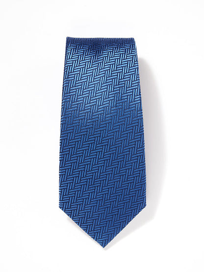 Campania Structure Solid Dark Blue Silk Tie