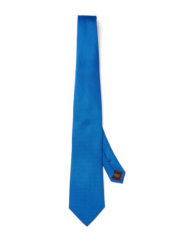 Campania Structure Solid Dark Blue Silk Tie