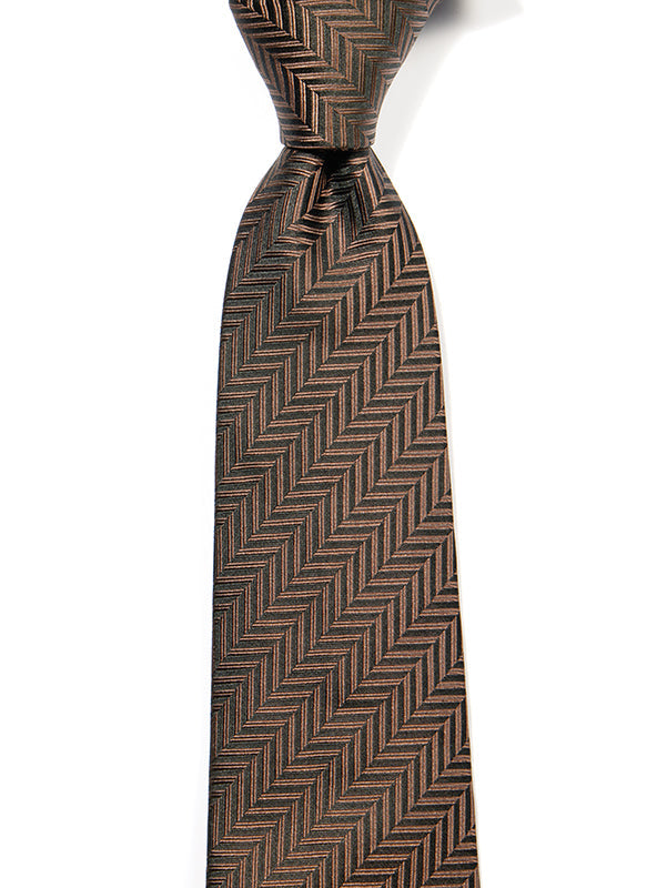 Campania Structure Solid Dark Brown Silk Tie