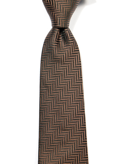 Campania Structure Solid Dark Brown Silk Tie