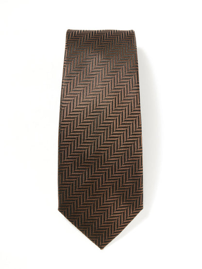 Campania Structure Solid Dark Brown Silk Tie