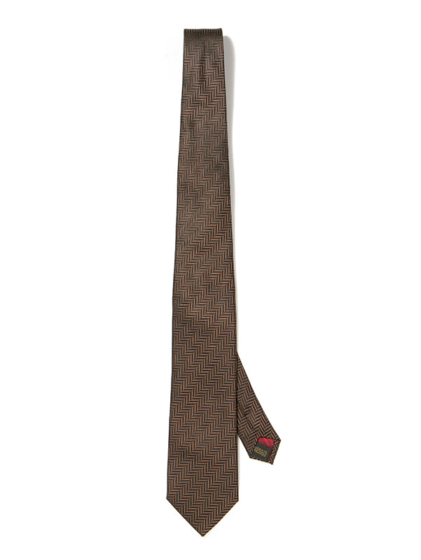 Campania Structure Solid Dark Brown Silk Tie