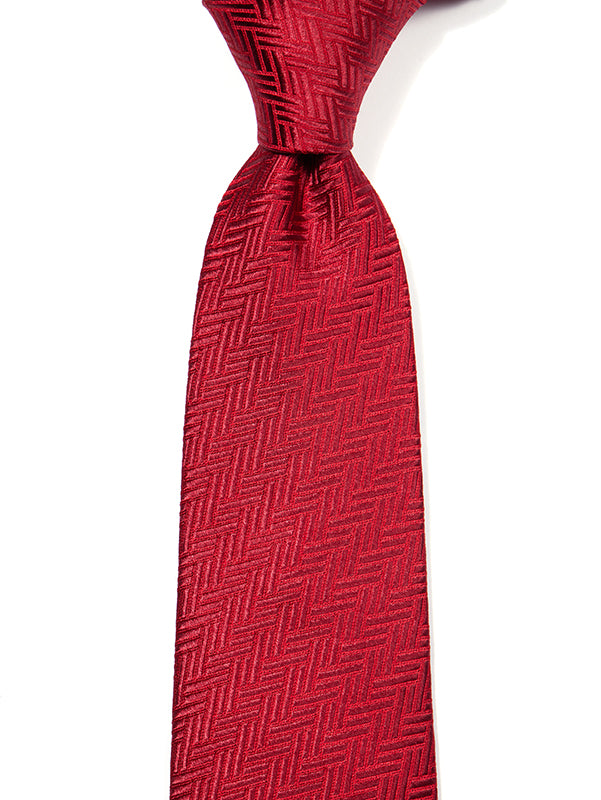 Campania Structure Solid Dark Red Silk Tie