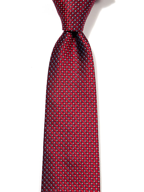 Campania Structure Solid Dark Red Silk Tie