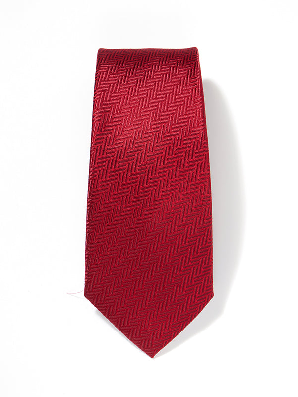 Campania Structure Solid Dark Red Silk Tie