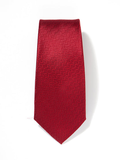 Campania Structure Solid Dark Red Silk Tie