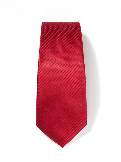 Campania Structure Solid Dark Red Silk Tie