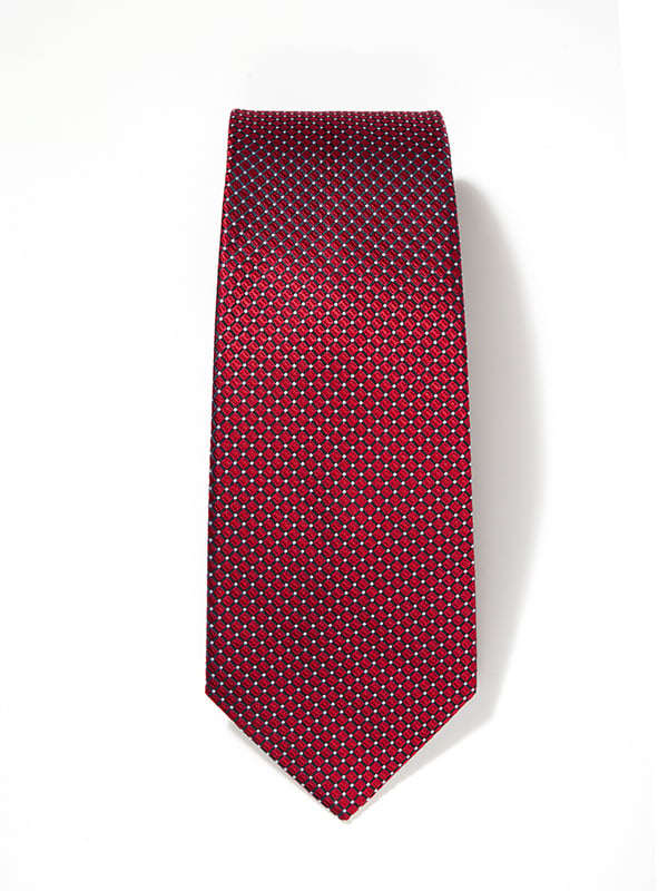 Campania Structure Solid Dark Red Silk Tie
