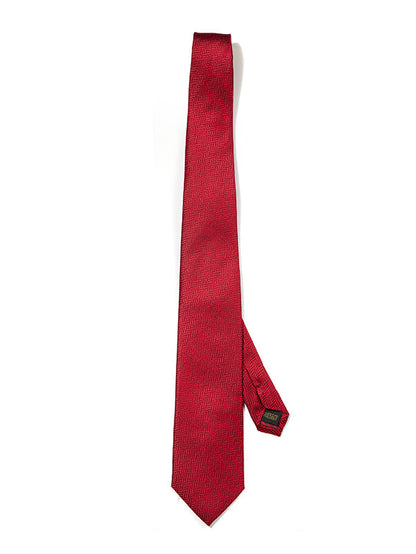 Campania Structure Solid Dark Red Silk Tie