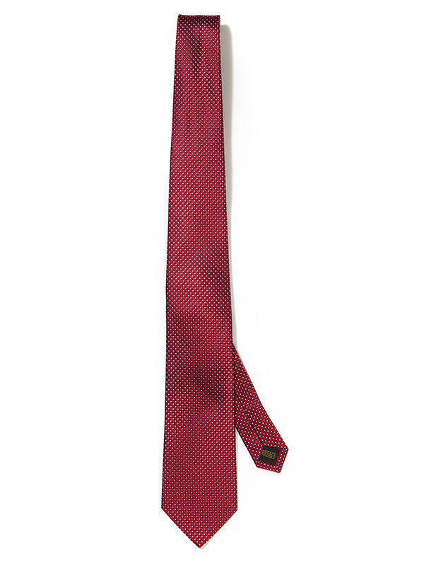 Campania Structure Solid Dark Red Silk Tie