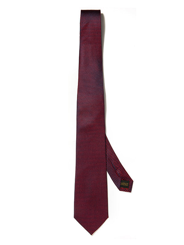 Campania Structure Solid Dark Red Silk Tie