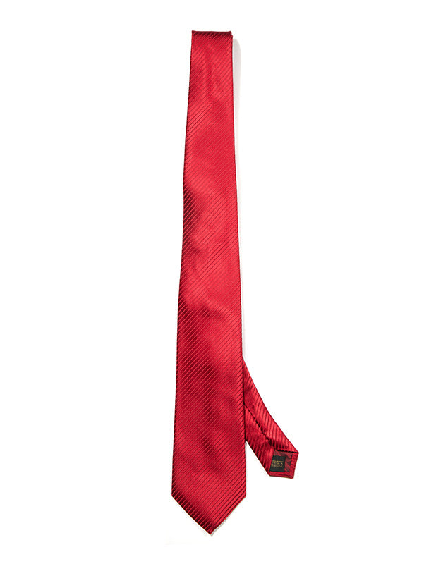Campania Structure Solid Dark Red Silk Tie
