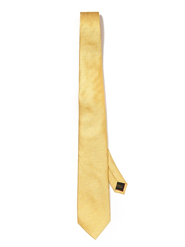 Campania Structure Solid Light Gold Silk Tie