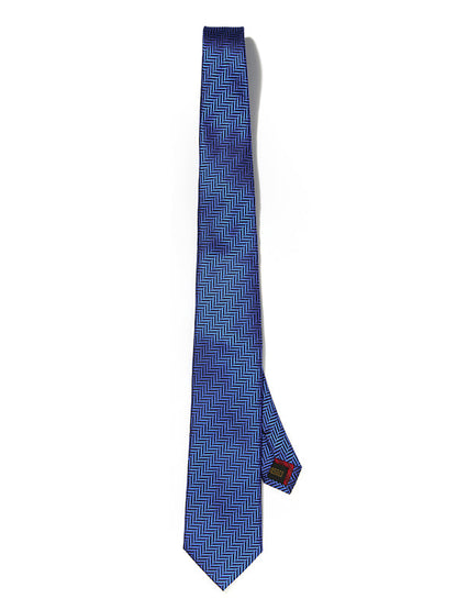 Campania Structure Solid Medium Blue Silk Tie
