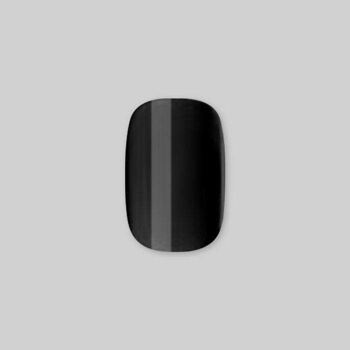 Cateye | Extra Short | Squoval - Tab Press-On nail in glossy deep black for easy at-home manicure use