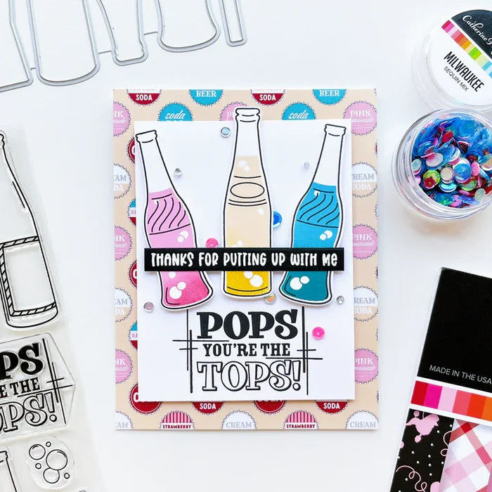 Catherine Pooler - Patterned Paper - Arnold's Drive-In. It's going to be "happy days" for your craft projects with the Arnold's Drive-In Patterned Paper Pack. Available at Embellish Away located in Bowmanville Ontario Canada. Card example by brand ambassador.