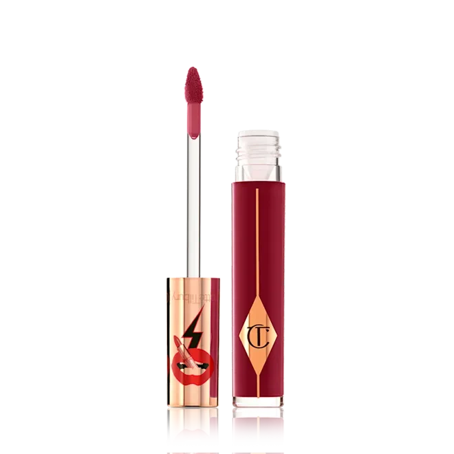 Charlotte Tilbury Latex Love Video Vixen beauty product in packaging, showcasing the sleek, fashionable design of the lid-off packshot.
