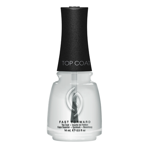 43109 China Glaze Fast Drying Top Coat 14 | China Glaze Fast Drying Top Coat clear bottle with black cap and brush on white background