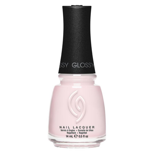 43123 China Glaze Light As Lace 14ml Nail Polish | Glossy China Glaze nail polish bottle with light pink polish and a black cap on a white background