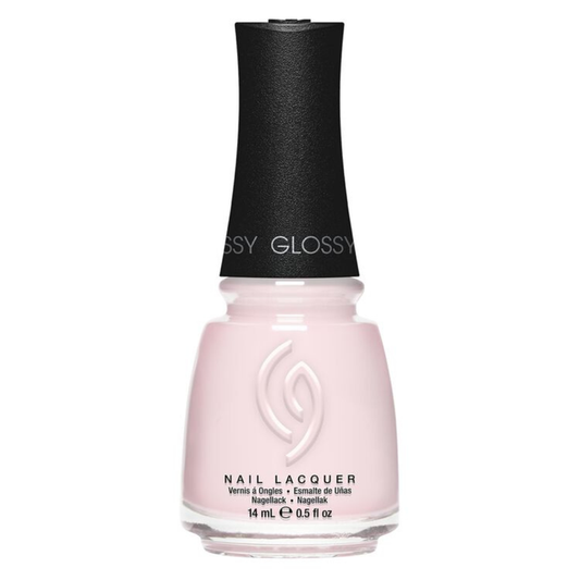 43123 China Glaze Light As Lace 14ml Nail Polish | Glossy China Glaze nail polish bottle with light pink polish and a black cap on a white background