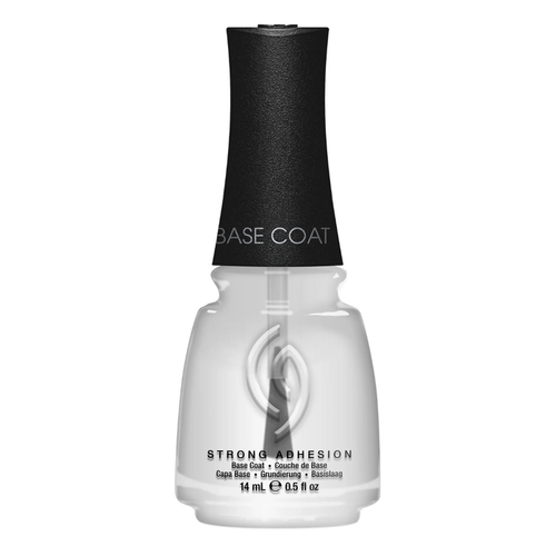43108 China Glaze Strong Adhesion Base Coat 14 ml | China Glaze Strong adhesion base coat bottle with black cap on a white background