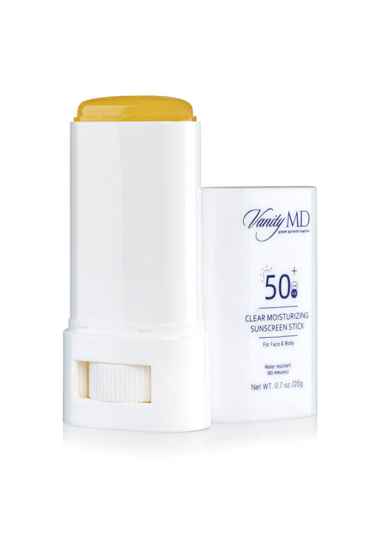 SPF 50 sunscreen stick with vitamin E for clear, lightweight daily UV protection