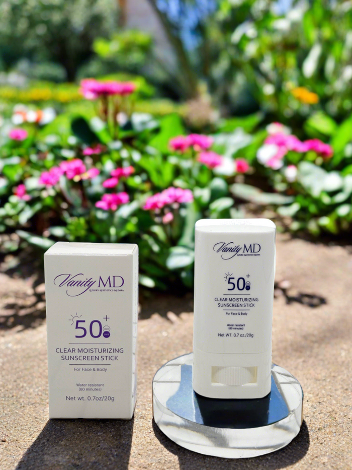 SPF 50 sunscreen stick with vitamin E for clear, lightweight daily UV protection