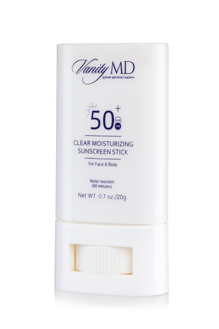 SPF 50 sunscreen stick with vitamin E for clear, lightweight daily UV protection