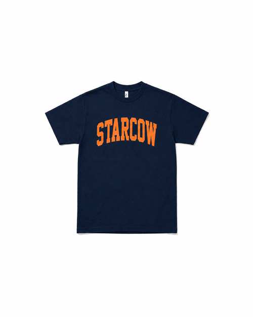 College Tee Navy Tangerine