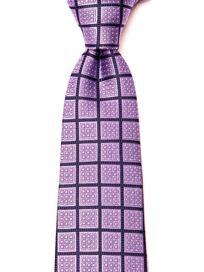 Como Checks Medium Purple Silk Tie