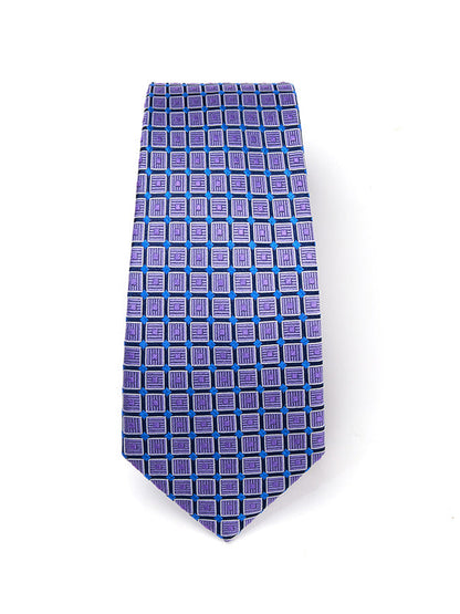 Como Checks Medium Purple Silk Tie