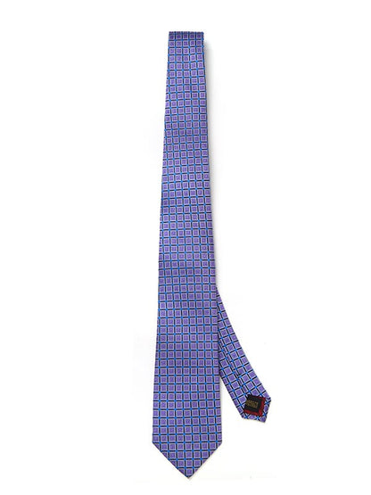 Como Checks Medium Purple Silk Tie