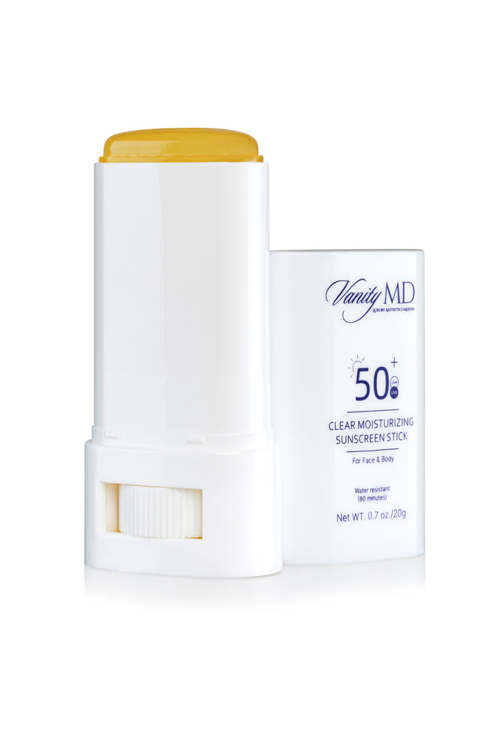 SPF 50 sunscreen stick with vitamin E for clear, lightweight daily UV protection