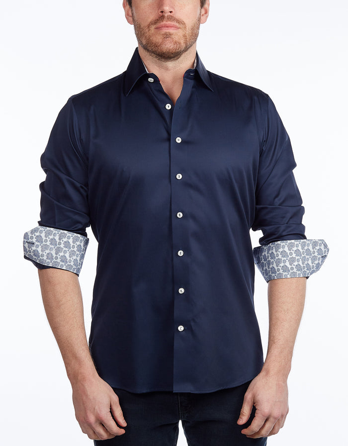 Contrast Collar Button-Up Shirt // Contemporary Fit - Final Sale
