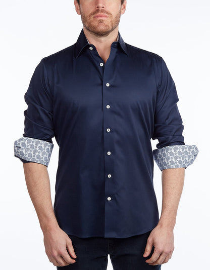 Contrast Collar Button-Up Shirt // Contemporary Fit - Final Sale