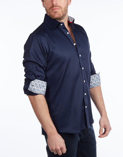Contrast Collar Button-Up Shirt // Contemporary Fit - Final Sale