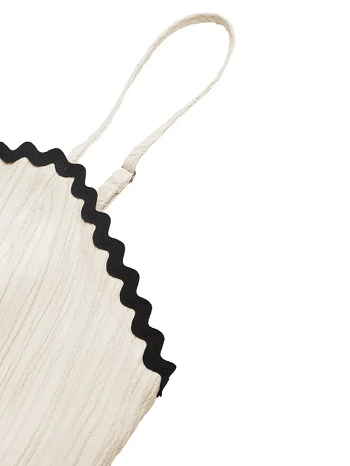 Contrast Trim Tiered Cami Dress