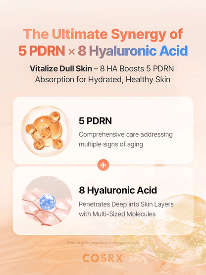 Cosrx 5 PDRN Hyaluronic Acid Vital Hydrating Hydrogel Mask (1 Sheet) قناع هيدروجيل مرطب حيوي بحمض الهيالورونيك من كوسركس 5 PDRN - Princess Cosmetics Qatar
