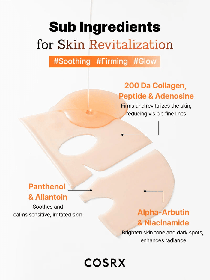 Cosrx 5 PDRN Hyaluronic Acid Vital Hydrating Hydrogel Mask (1 Sheet) قناع هيدروجيل مرطب حيوي بحمض الهيالورونيك من كوسركس 5 PDRN - Princess Cosmetics Qatar