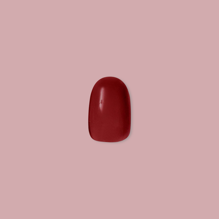 Cozy Up - Press-On | Short | Round solid warm brick red false nail for an easy at-home mani option