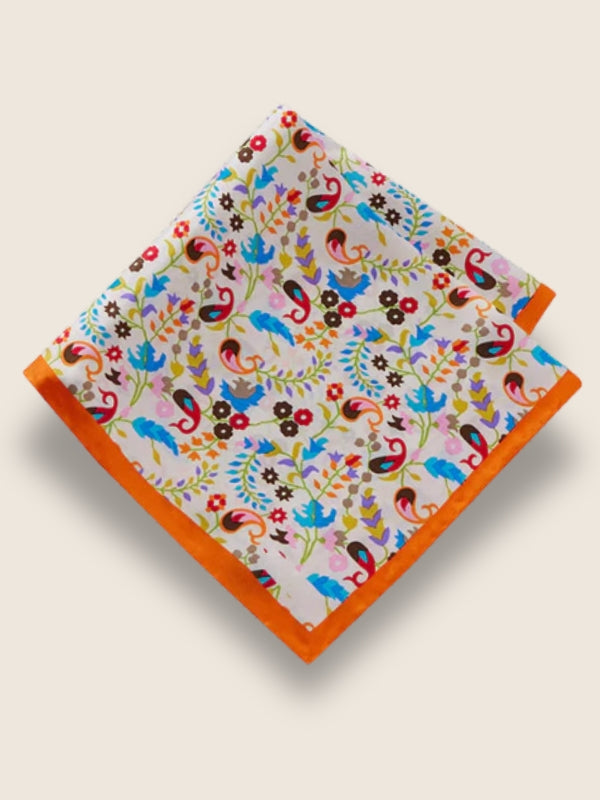 Cream All Over Silk Pocket Square