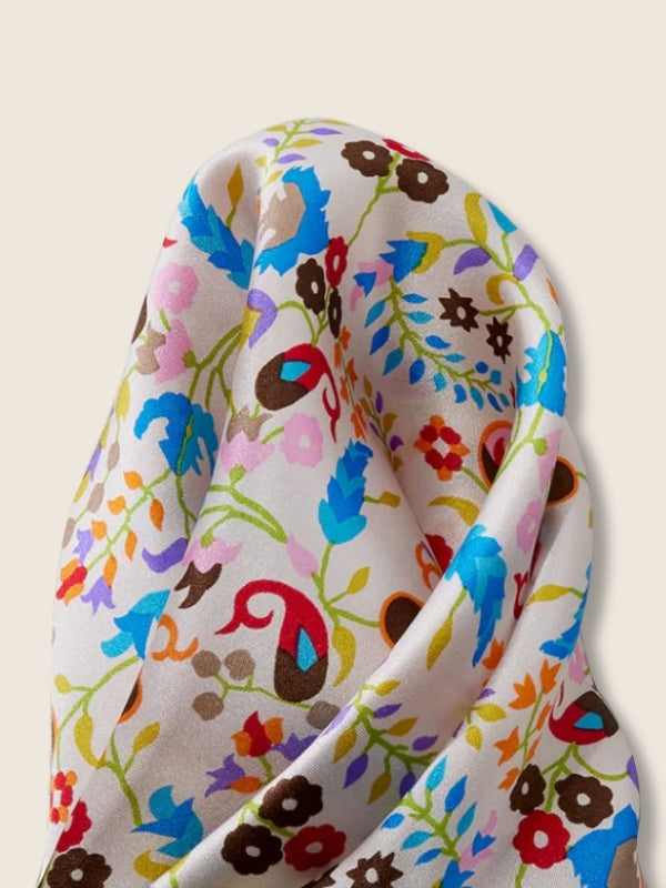 Cream All Over Silk Pocket Square