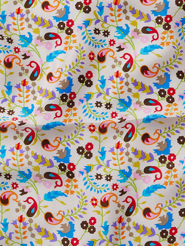 Cream All Over Silk Pocket Square